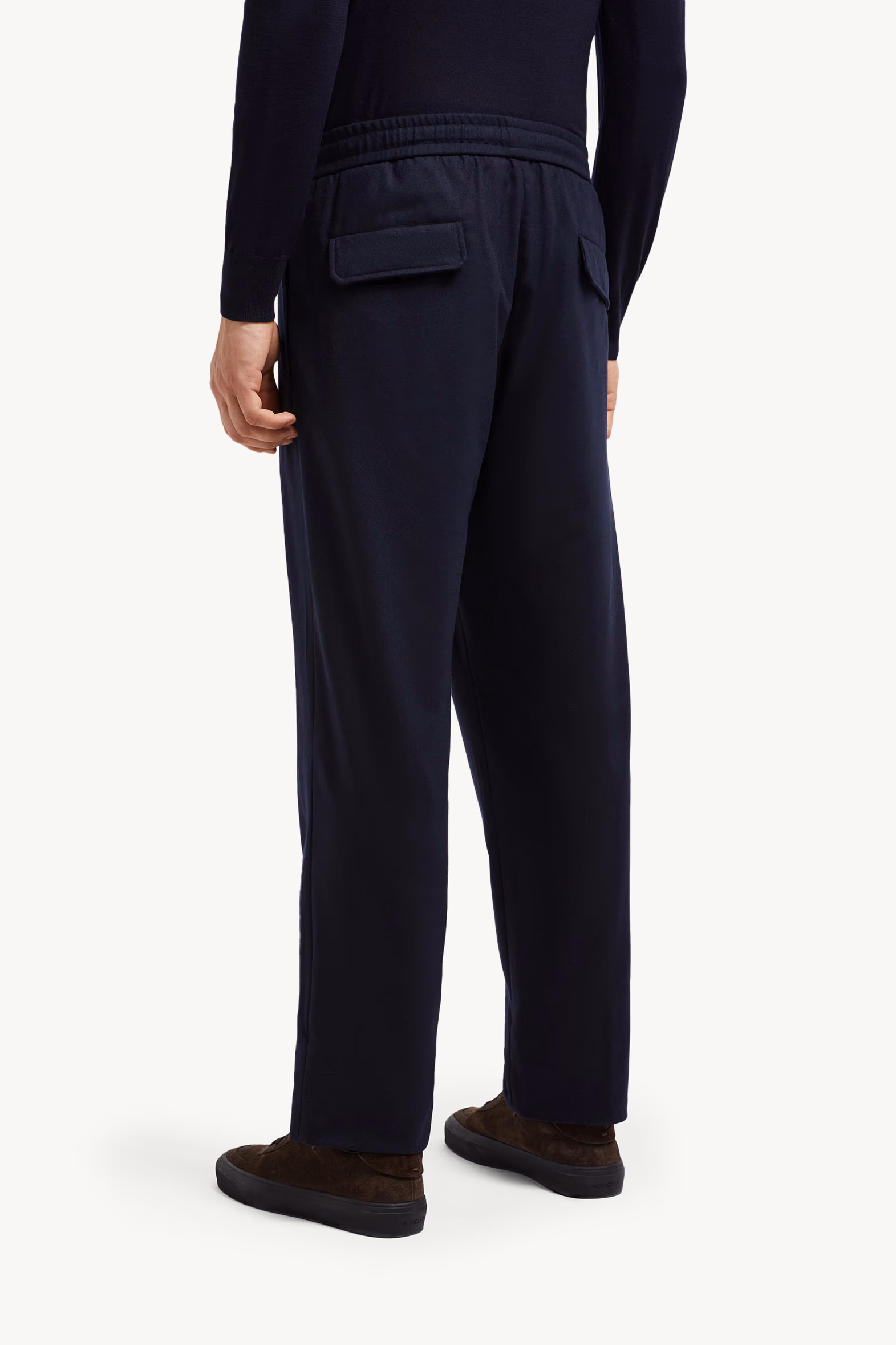 Cashmere Blend Jogging Pants Men Navy Blue Moncler 5